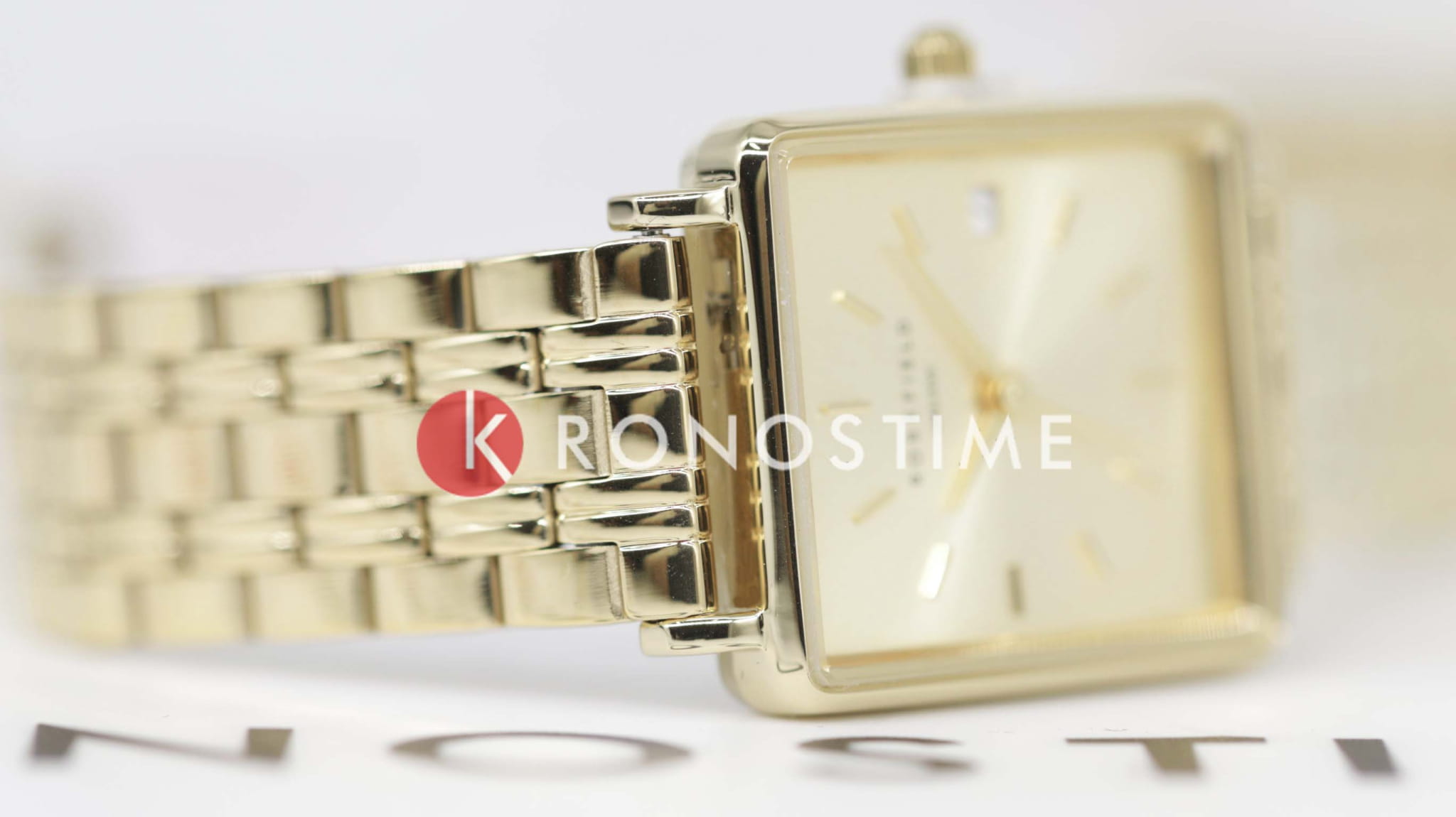 Rosefield Rosefield The Boxy XS QCGSG-Q048 кварцевые женские часы часы крупный план золотой циферблата